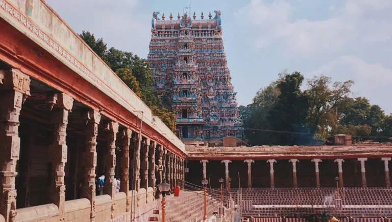 Meenakshi Amman Temple in Madurai with colorful gopuram